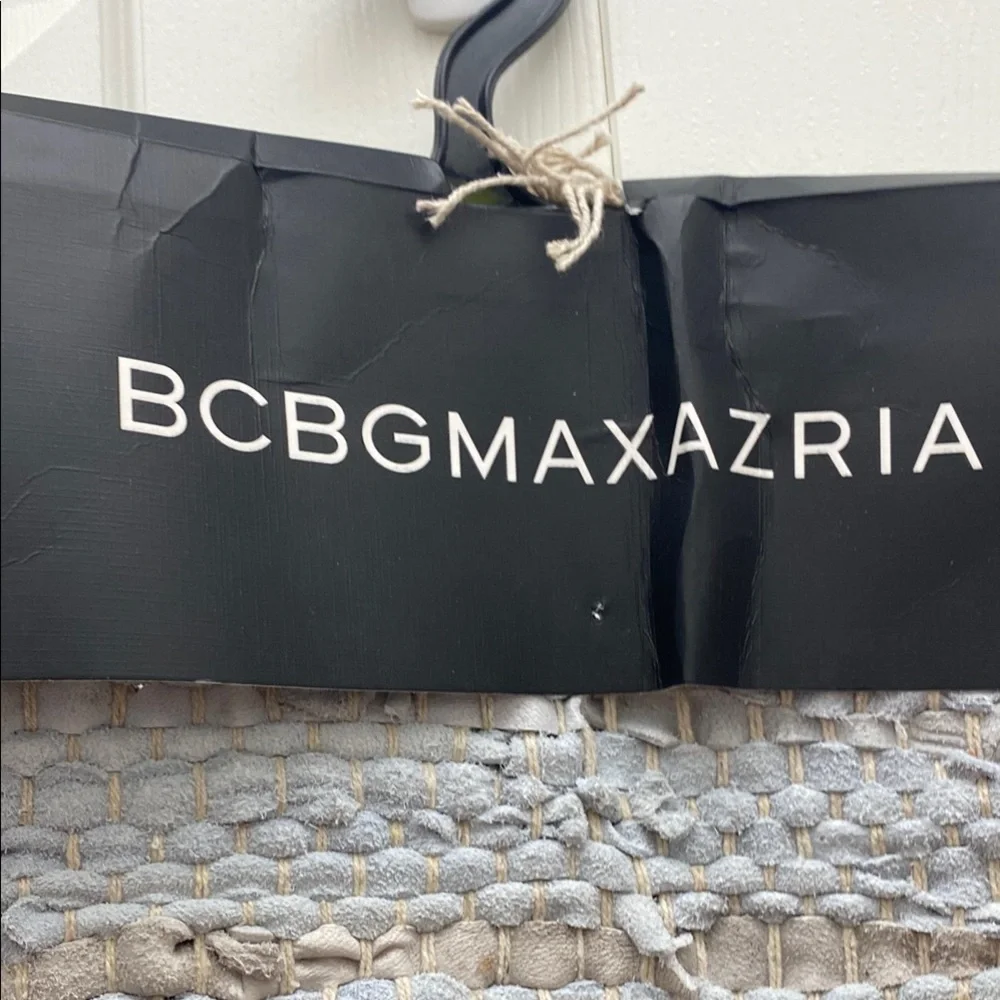 BCBGMAXAZRIA Black and Gray Leather/Cotton Accent Rug (27 x 45)